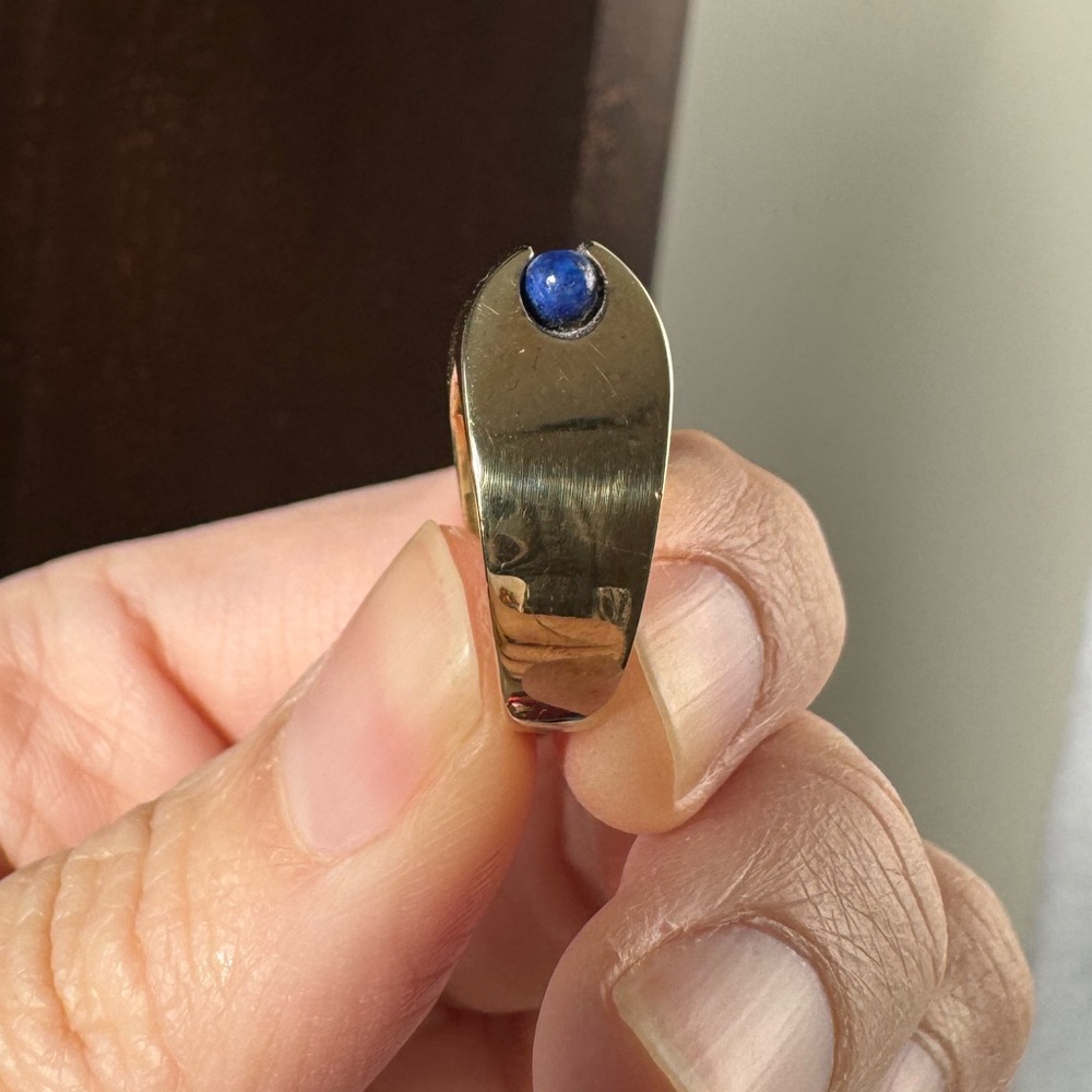 14K Gold and Lapis Pinky Ring - Picture 8 of 8